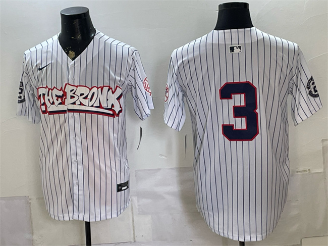 Men's New York Yankees #3 Babe Ruth White Bronx Graffiti V2 Vapor Limited Stitched Baseball Jersey